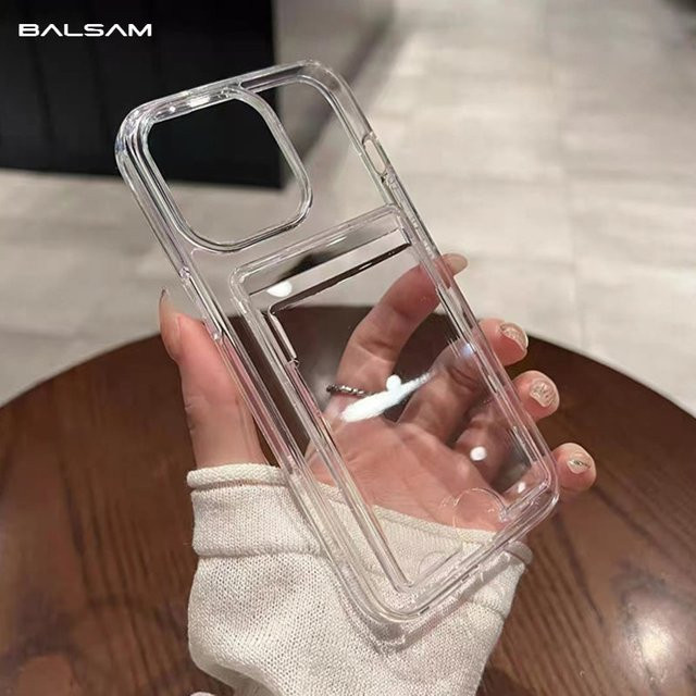 Transparente Stoßfeste Acryl-Handyhülle mit Kartensteckplatz für iPhone 16 15 14 13 12 11 Pro Max Plus XR - Bild 1