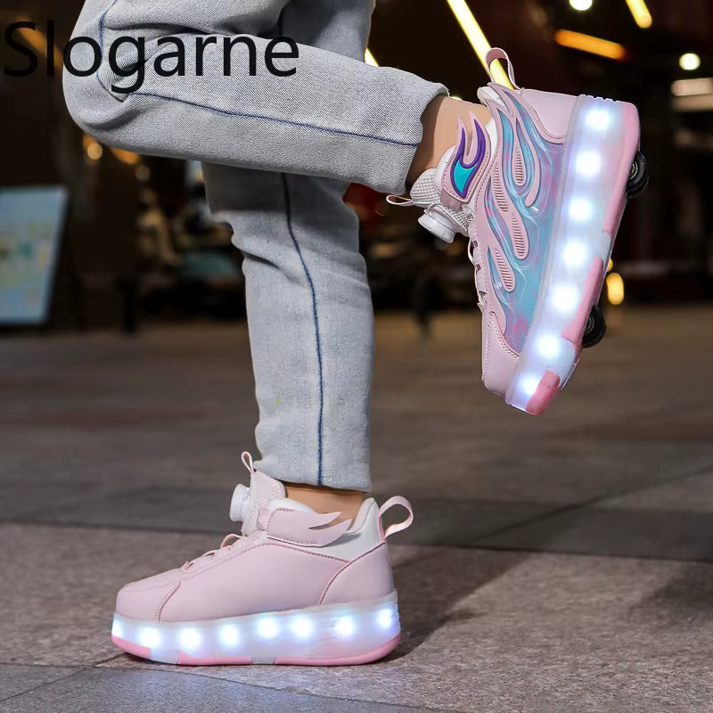 Slogarne Rollschuh-Sneaker, mit LED-Licht, Aufladbare Laufschuhe - Bild 2
