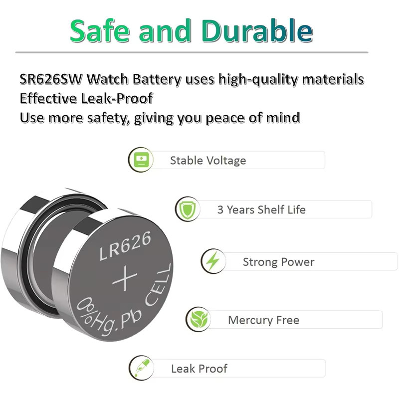 NDNNAS AG4 Knopfbatterien 1,55 V Silber Alkaline Knopfzellen für Uhren und Spielzeug - Bild 4