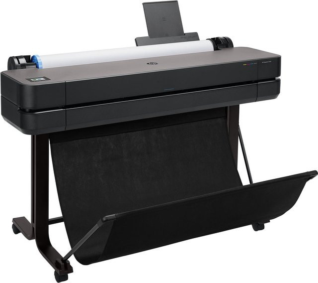 HP DesignJet T630 Großformatdrucker 2025 Edition, Tintenstrahldrucker für A1 Rollen (61,0 cm x 45,7 m), 2400 x 1200 dpi, USB 2.0, Gigabit LAN und Wi-Fi, Farbe: Schwarz - Bild 1