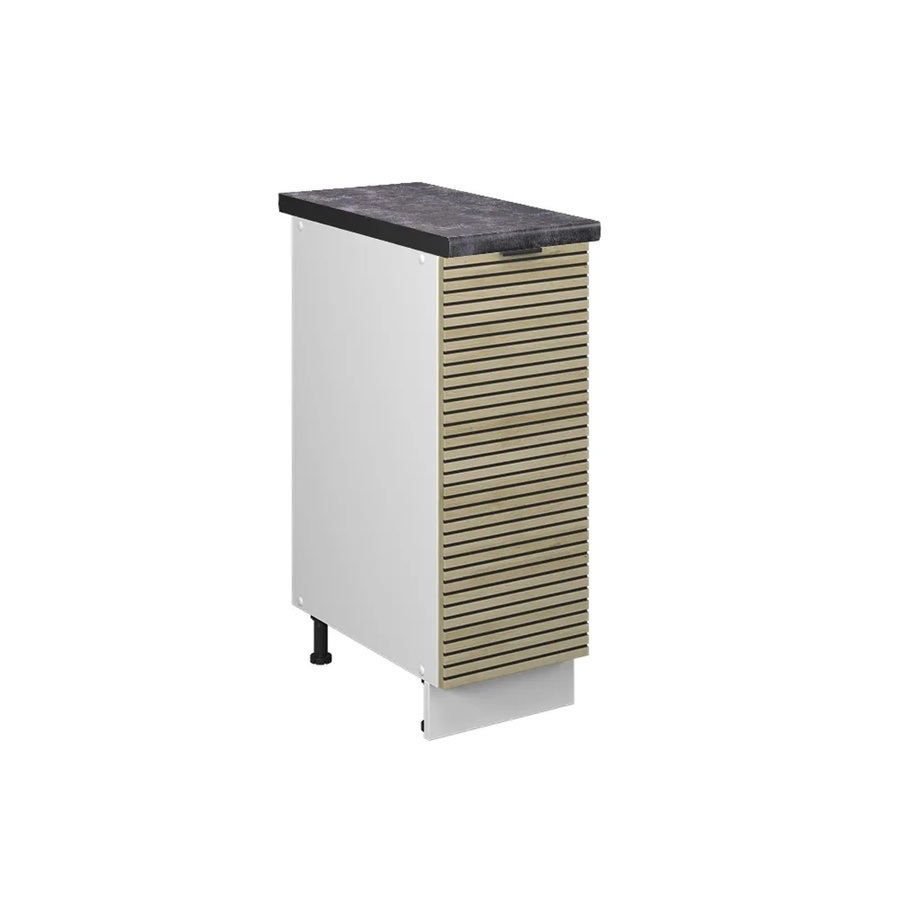 Vicco Apothekerunterschrank Fame-Line Weiß Eiche gefräst mit Arbeitsplatte Anthrazit Breite: 30 cm - Bild 3