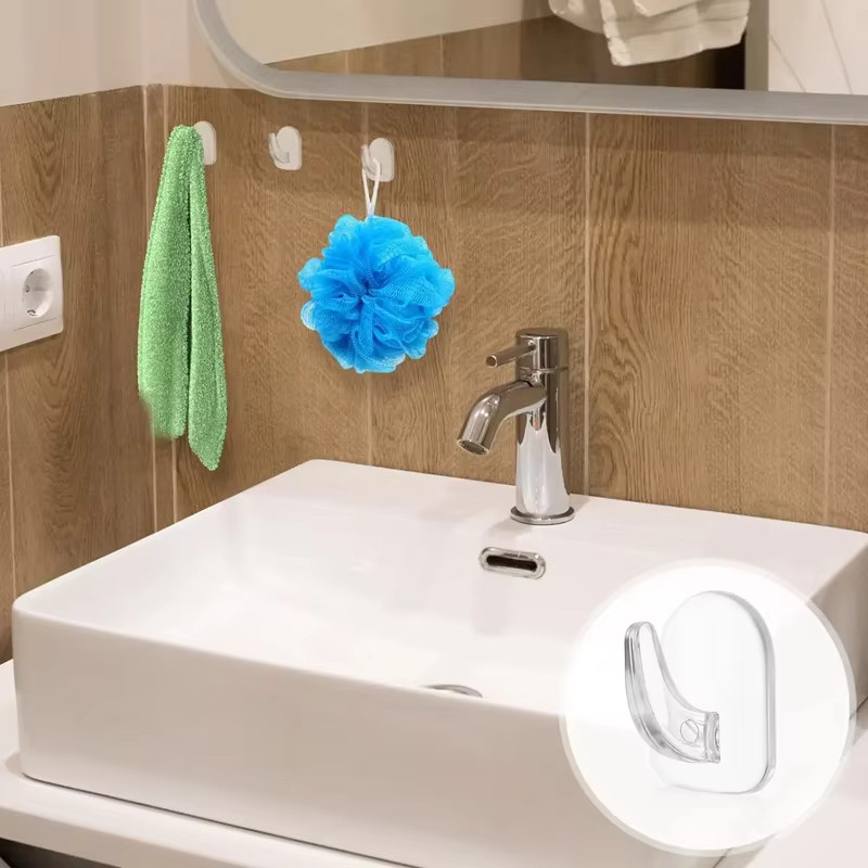 GQHOME Transparente Mini-Klebehaken aus Kunststoff, wasserdichte selbstklebende Haken für den Haushalt und die Küche - Bild 3