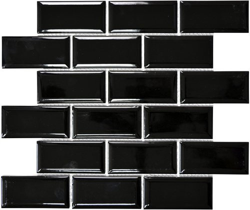 HuH Mosaikfliese Metro aus Keramik als Wandbelag oder Bodenbelag in Schwarz, B/B: 29,1 x 29,55 cm - Bild 1