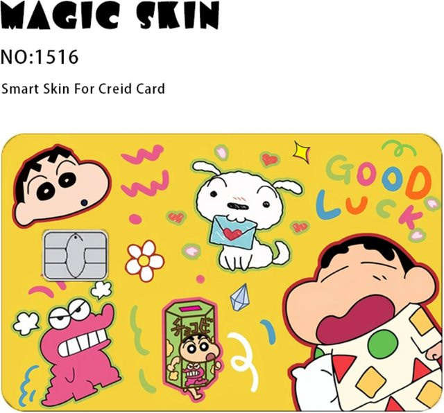 Bandai Crayon Shin-chan Kreditkarten-Skin-Aufkleber, matt - Bild 1