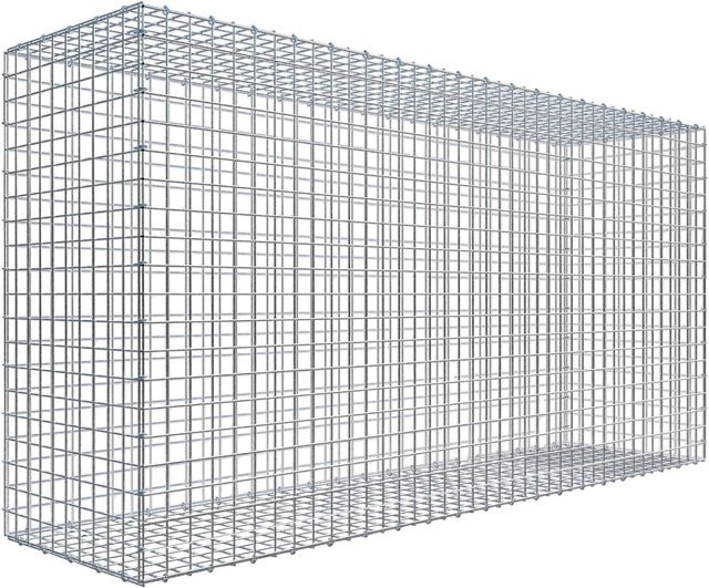 Gabiona C-Ring Gabione aus Stahl in Silbergrau, Maschenweite 5 x 5 cm, B/H/T: 100 x 200 x 50 cm - Bild 1