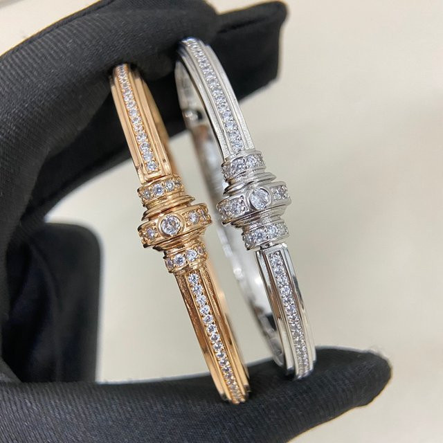 Armband mit drehbaren Perlen, 18 Karat vergoldet, 5A Zirkonia besetzt, 17 cm, Damen - Bild 1