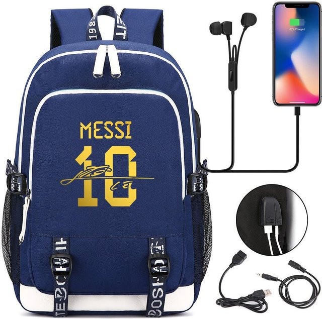 3-teiliges Schulrucksack-Set in Blau aus Oxford-Stoff mit Schultasche und Federmäppchen - Bild 1