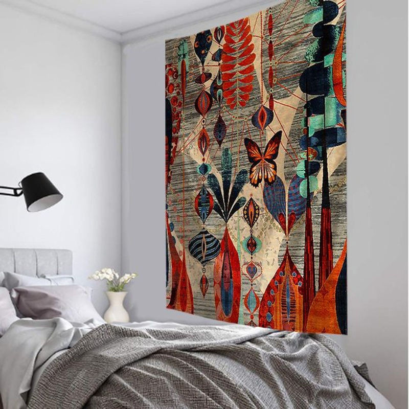 Super Six Wandbehang Bohemian mit Blumen und Schmetterlingen, mehrfarbig, B: 320 cm, H: 182 cm - Bild 1