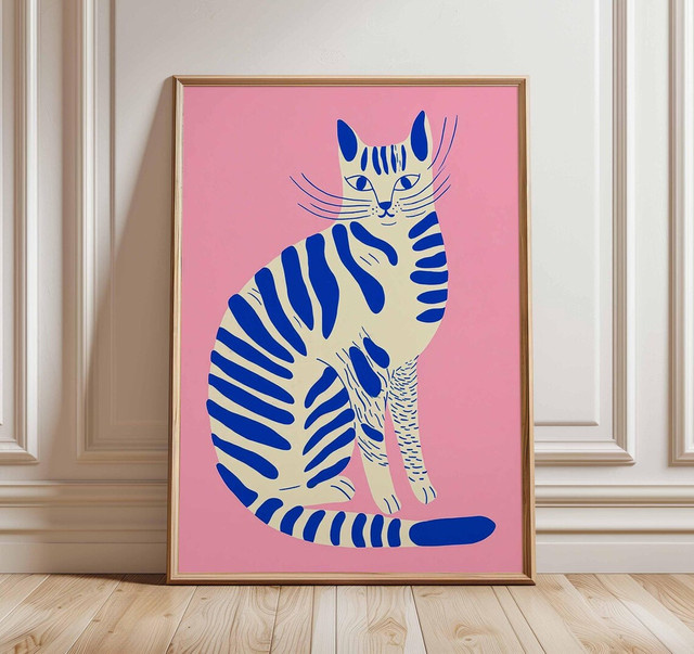 Moderne Katzen-Wandkunst SHENCHEN Pop-Art Poster aus Papier in Mehrfarbig - Bild 1