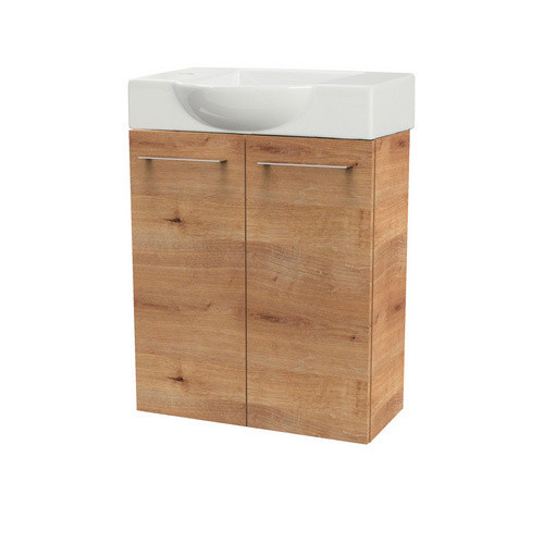 Fackelmann Waschbeckenunterschrank SBC Gäste Bad in Asteiche, braun, B/H/T: 52 x 60 x 24,3 cm - Bild 2