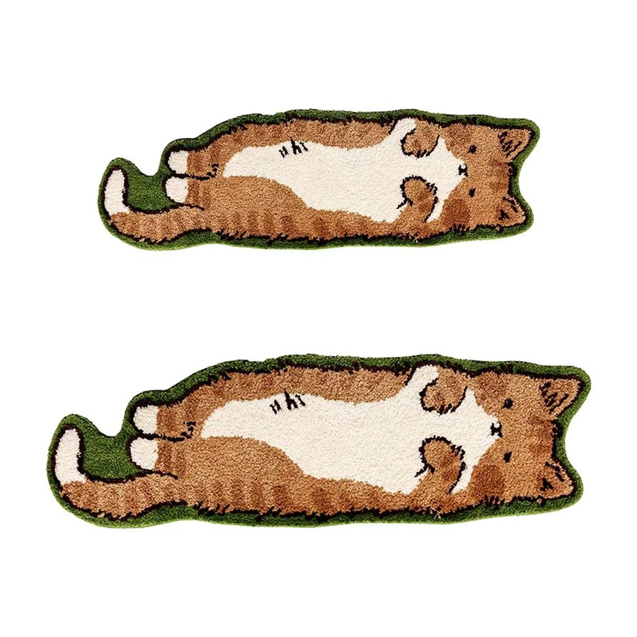 Dekorativer Teppich mit Cartoon Katze Muster von VIKAMA in Aesthetic Design, wasserdichte Bodenmatte für Wohnzimmer und Schlafzimmer - Bild 3