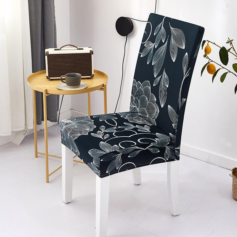 Yiran Furniture Elastische Stuhlhussen aus Spandex in Schwarz für Esszimmerstühle - Bild 2