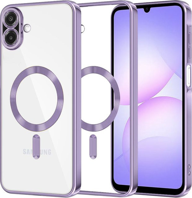 Techsuit Luxury Crystal MagSafe-Hülle für Samsung Galaxy A07 4G A075 in Hellviolett und Transparent - Bild 1