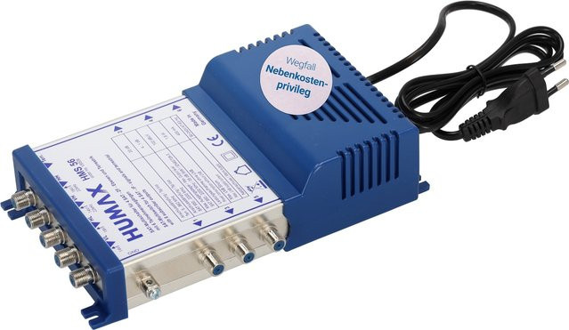 Humax HMS 56 Multischalter für 6 Teilnehmer mit 5 Eingängen inklusive 1x terrestrischem Eingang in Blau - Bild 1