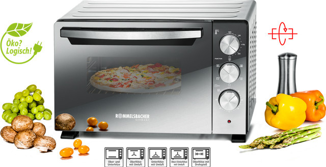 Rommelsbacher Mini-Backofen in Silber und Schwarz - Bild 1