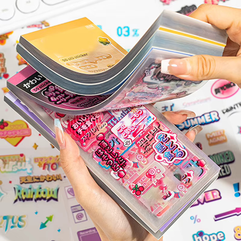 Mr. Paper 4Style Bunte Süßigkeiten PET Aufkleber für DIY Buch, Sammelalbum und Telefonhülle, 50 Stück pro Beutel, Mehrfarbig - Bild 2
