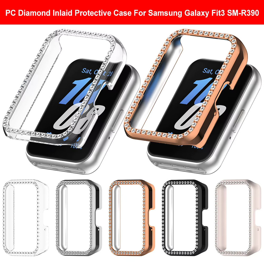 VODOOL PC-Schutzhülle mit Diamant-Einlage für Samsung Galaxy Fit 3 SM-R390 in Weiß - Bild 2