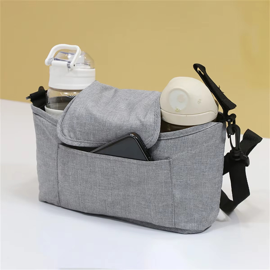 Multifunktionale Kinderwagen-Hängetasche als Baby-Organizer und Mami-Tasche in Grau - Bild 5