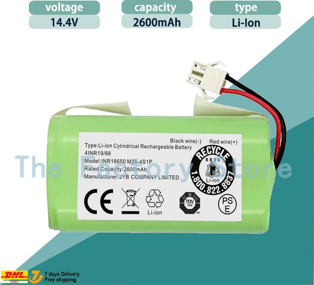 Aleaivy Li-Ionen-Ersatzakku 14,4 V 2600 mAh in Grün für Conga 990/1090, Ecovacs Deebot N79/N79S/DN622 und Eufy RoboVac 11/11S/30 - Bild 1