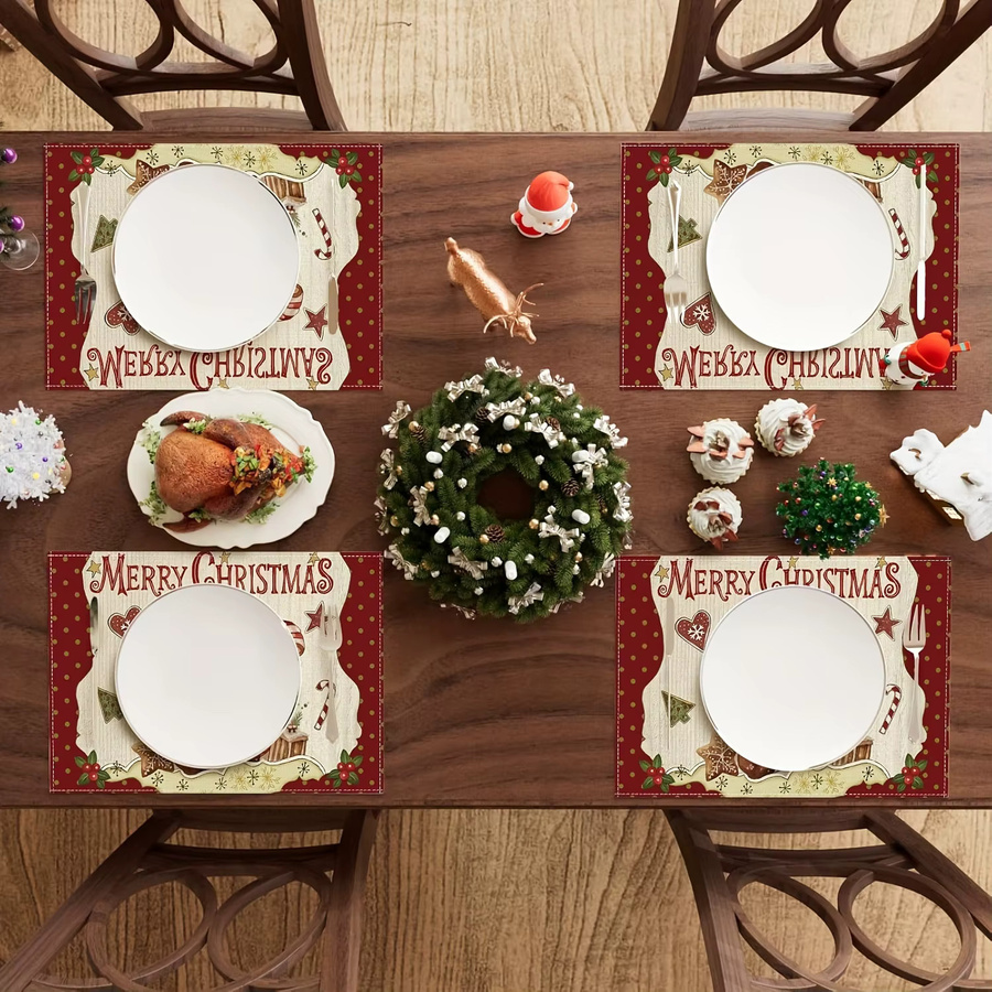 VIKAMA Tischsets Lebkuchenmann Frohe Weihnachten Multicolor - Bild 3