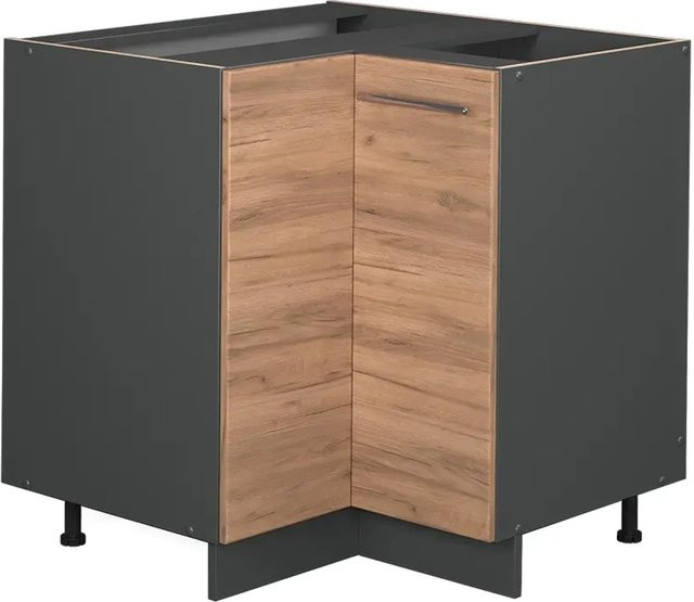 Vicco Eckunterschrank Fame-Line Anthrazit Eiche modern mit Doppel-Drehtür und Softclose-Scharnieren Breite: 87 cm - Bild 2