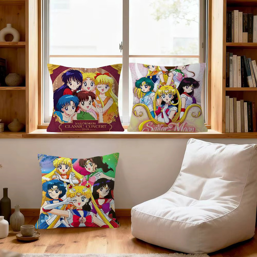 Dekorativer Anime Kissenbezug Sailor Moon mit künstlicher Stickerei, Multicolour, 30 x 30 cm - Bild 2