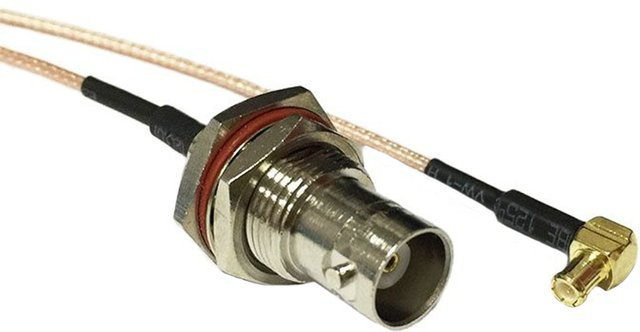 BNC auf MCX Adapter mit RG178 Jumper Kabel im rechten Winkel - Bild 1