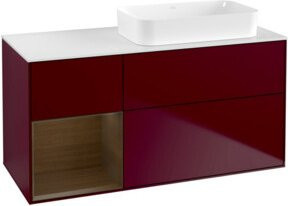 V&B Waschtischunterschrank Finion mit Wandbeleuchtung, Wal Veneer, Peony Matt, B/T: 120 x 60 cm - Bild 1