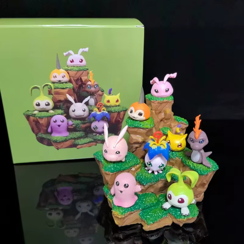 Bandai Cartoon Nette Digitale Baby Desktop Haustier Figuren, 8-teiliges Set, Bunt / Mehrfarbig, Kunststoff - Bild 3
