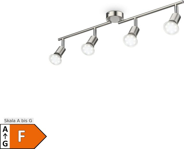 B.K.Licht Deckenleuchte Sirona in Silber, moderne LED-Leuchte aus Metall mit verstellbarer Glasbar und GU10-Leuchtmitteln - Bild 1