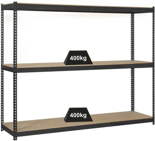 PROREGAL Schwerlastregal Mid Wood Yeti Anthrazit H x B x T: 150 x 150 x 75 cm mit verstellbaren Fachböden und 400 kg Fachlast - Bild 1