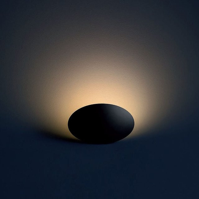 Catellani & Smith Lederam W1 LED-Wandleuchte Schwarz, Durchmesser: 25 cm, dimmbar mit warmweißem Licht - Bild 1