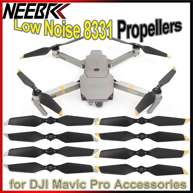 DJI Mavic PRO Platinum Ersatz-Propeller Set, 4 oder 8 Stück, faltbar und geräuscharm, Farben: Schwarz oder Silber - Bild 1