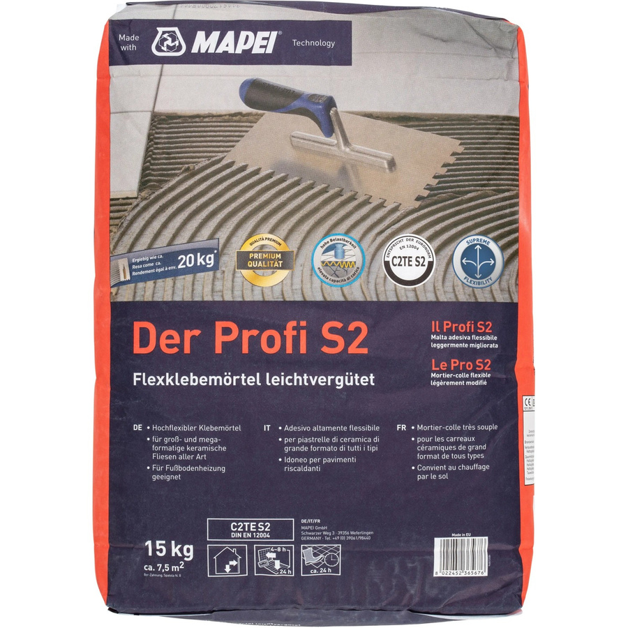 Mapei Flexmörtel C2TE S2 Zementbasiert, 15 kg - Bild 2