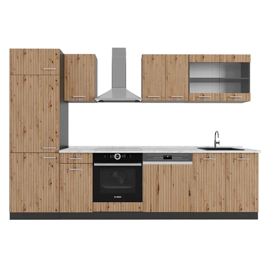 Vicco R-Line Küchenzeile Artisan Eiche und Anthrazit mit Marmor-Optik, Breite: 300 cm - Bild 2