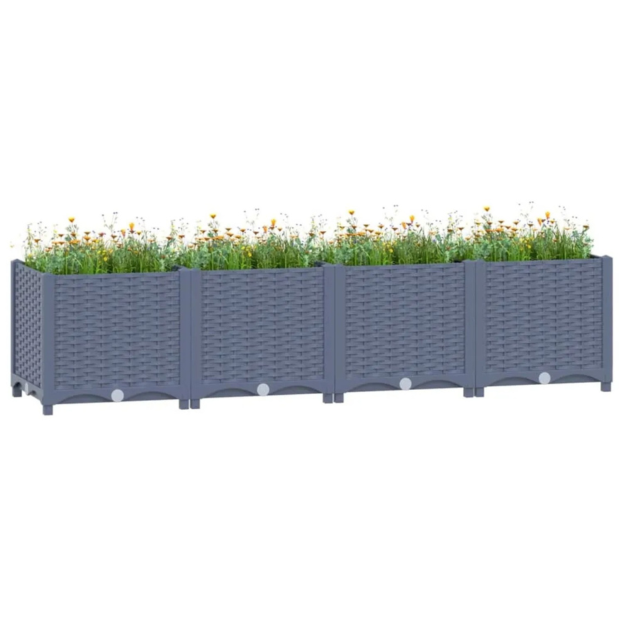 furnicato Hochbeet aus Polypropylen in Blau, B/T/H: 160 x 40 x 38 cm - Bild 2