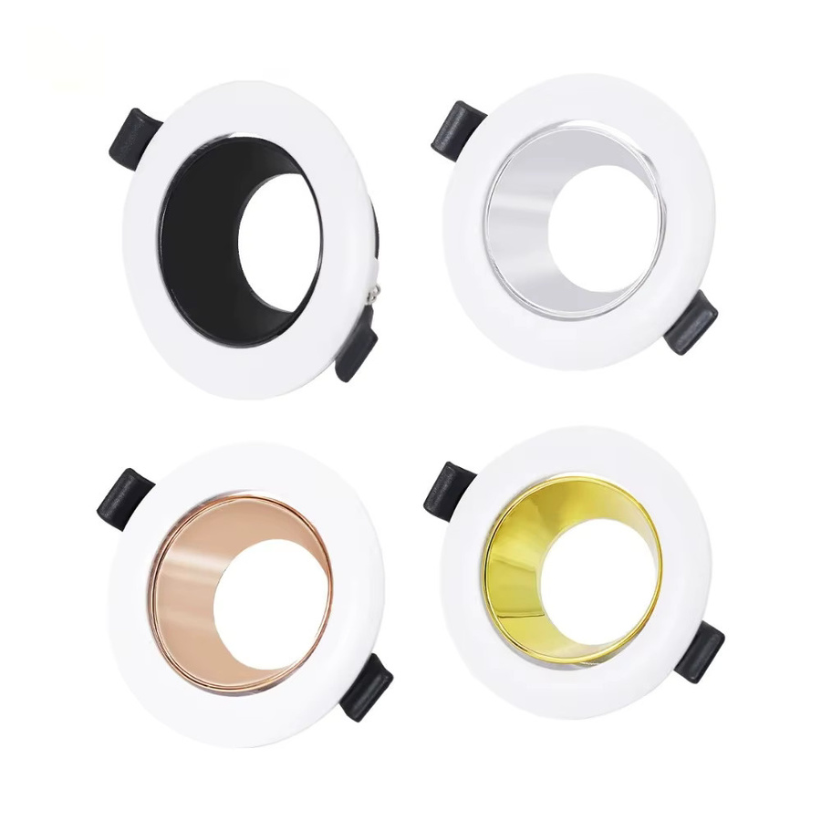 JOYINLED Runde Downlight-Halterung für GU10 MR16 Deckenleuchten aus Kunststoff in Weiß, Aussparung 70mm - Bild 1