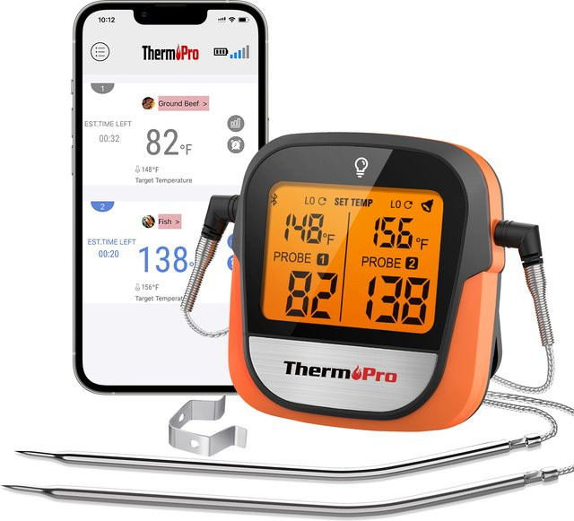 ThermoPro TP902 Bluetooth-verbundenes drahtloses Dual-Sonden-Fleischthermometer mit App-Steuerung und Hintergrundbeleuchtung - Bild 1