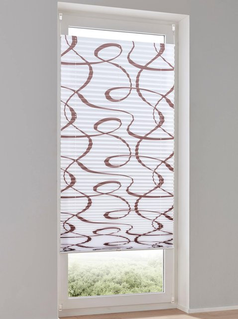 Heine Home Plissee-Jalousie Single Pleat in Weiß-Braun, blickdicht, 100% Polyester, Breite: 130 cm - Bild 1