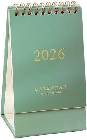 Schreibtischkalender 2026 Perfect Learning Stehender Klapp-Tischkalender Monatlich Grün - Bild 1