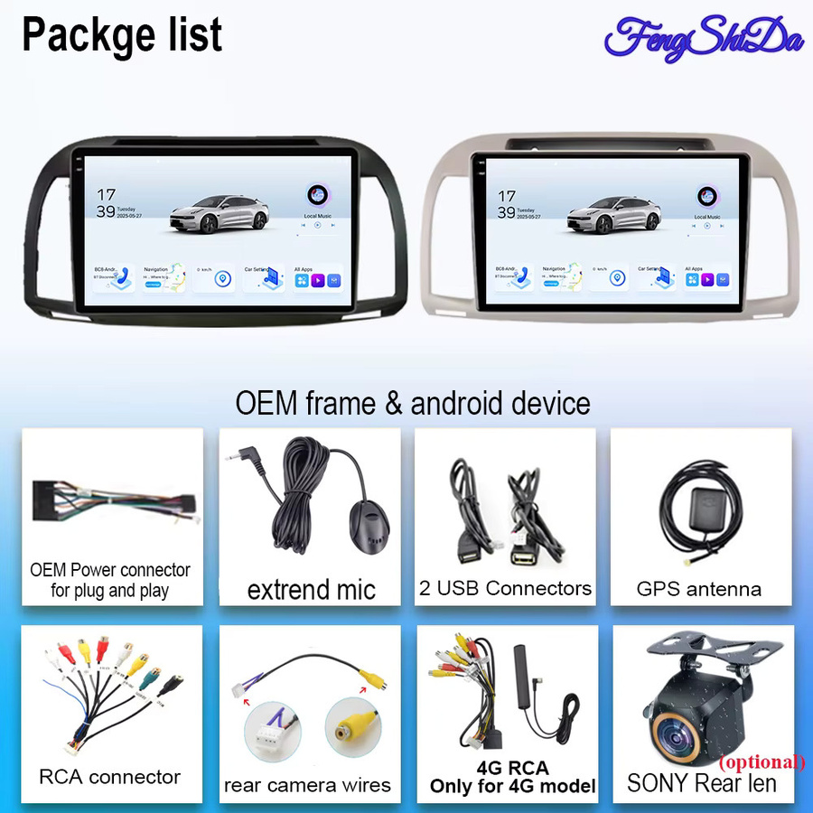 Nevegetor Android Autoradio mit GPS-Navigation, Wireless CarPlay und Android Auto, Schwarz, für Nissan March Micra K12 2002-2010 - Bild 5