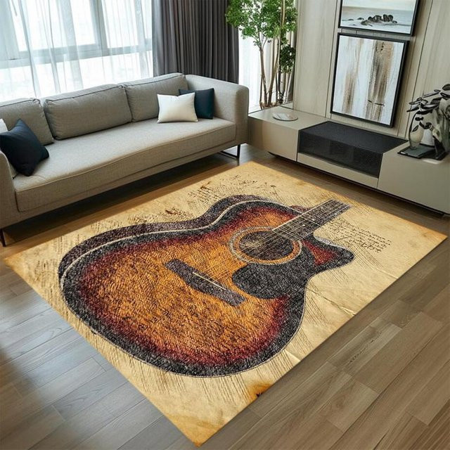 Vintage Rockgitarre Teppich Rutschfeste Bodenmatte für Wohnzimmer und Schlafzimmer B/B: 30 x 50 cm - Bild 1