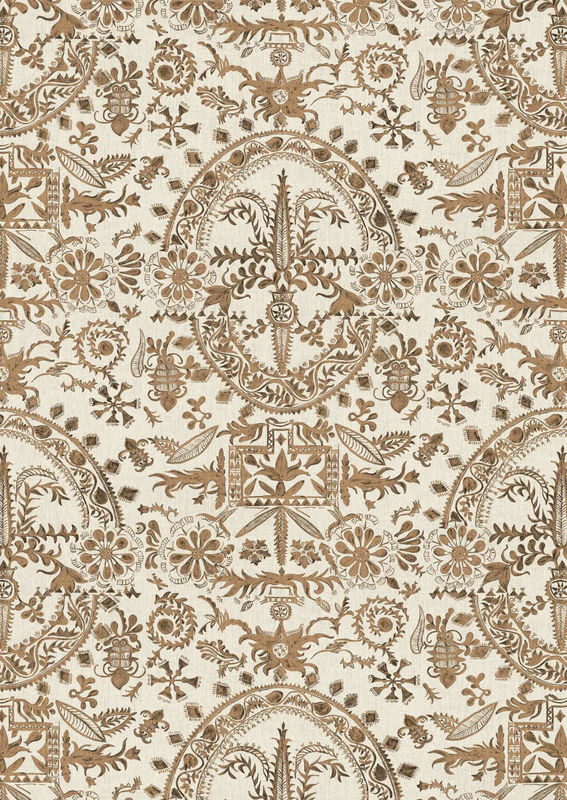 Lewis & Wood Tapete Womad Lg 50 in Henna mit floralem und ethnischem Design aus Vlies - Bild 2