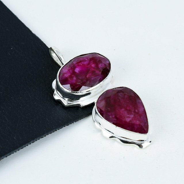 JewelryMart Anhänger 925 Silber, Rubin, Damen - Bild 1