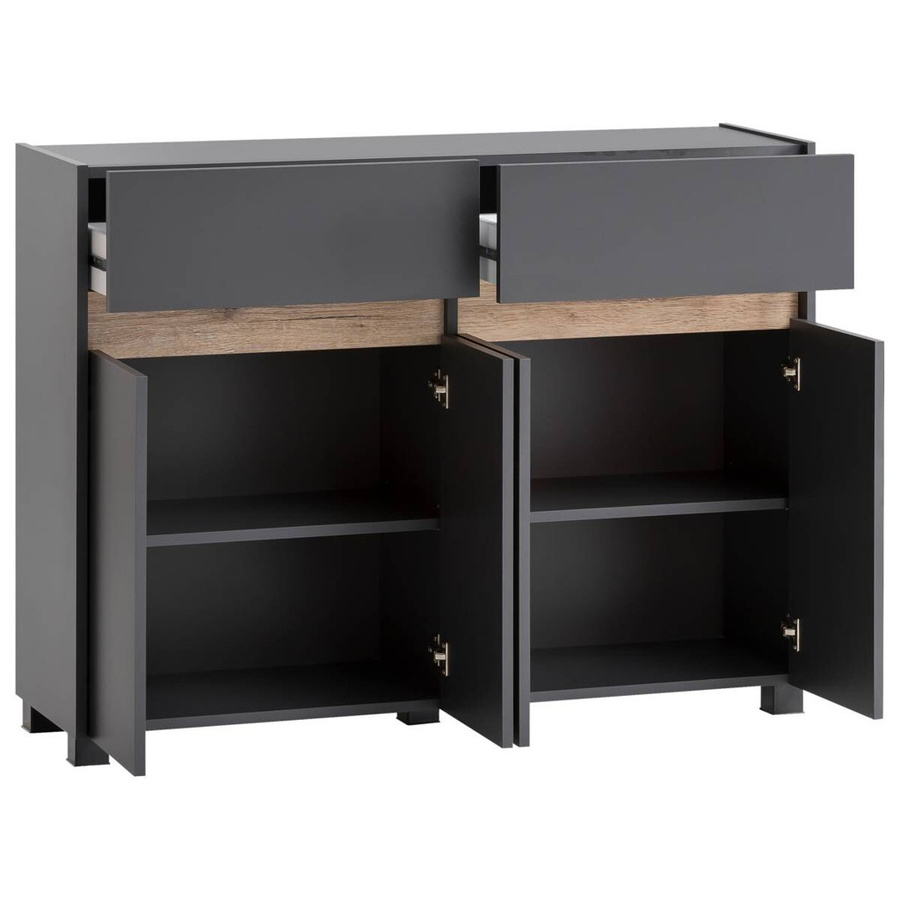 Schildmeyer Kommode Cosmo in Anthrazit und Schwarz, B/H/T: 112,2 x 84,8 x 33 cm - Bild 3