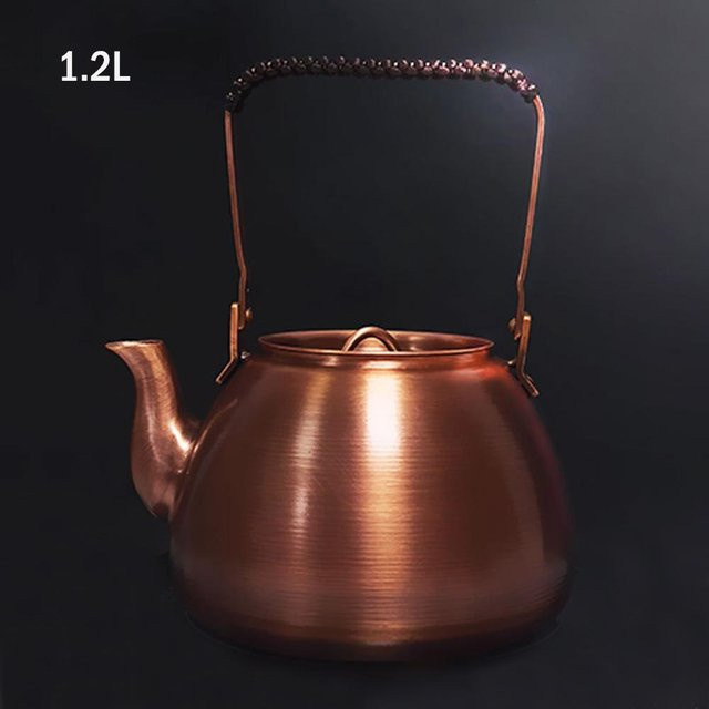 Handgefertigte Vintage Kupfer Teekanne in Lila und Schwarz mit 1,2 l Volumen - Bild 1