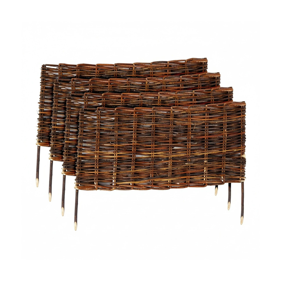 Relaxdays Beeteinfassung aus Weide in Braun, 4er Set, Steckbar für Garten und Blumenbeete, Höhe: 30 cm, Breite: 60 cm - Bild 2