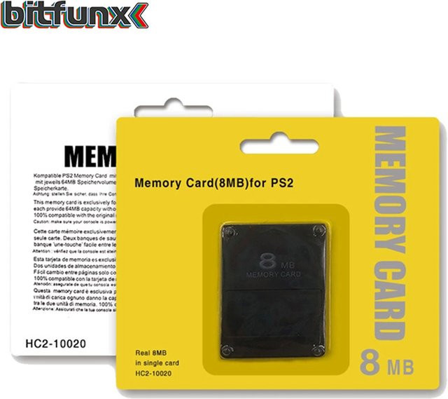 Bitfunx Memory Card für PlayStation 2 PS2 in Schwarz mit 8 MB bis 128 MB Speicheroptionen - Bild 1