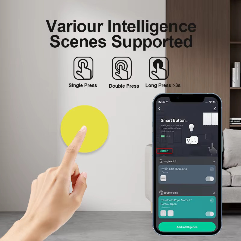 HIMOJO Zigbee Smart Wireless Scene Button Switch in Weiß, kompatibel mit Tuya App, Alexa und Google Home - Bild 2