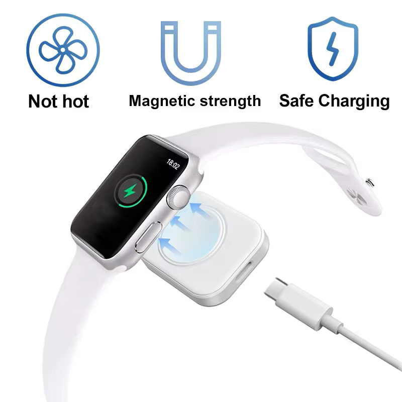 TekaGene Magnetisches USB-C Ladegerät für Apple Watch, Tragbare Schnellladestation in Schwarz - Bild 2